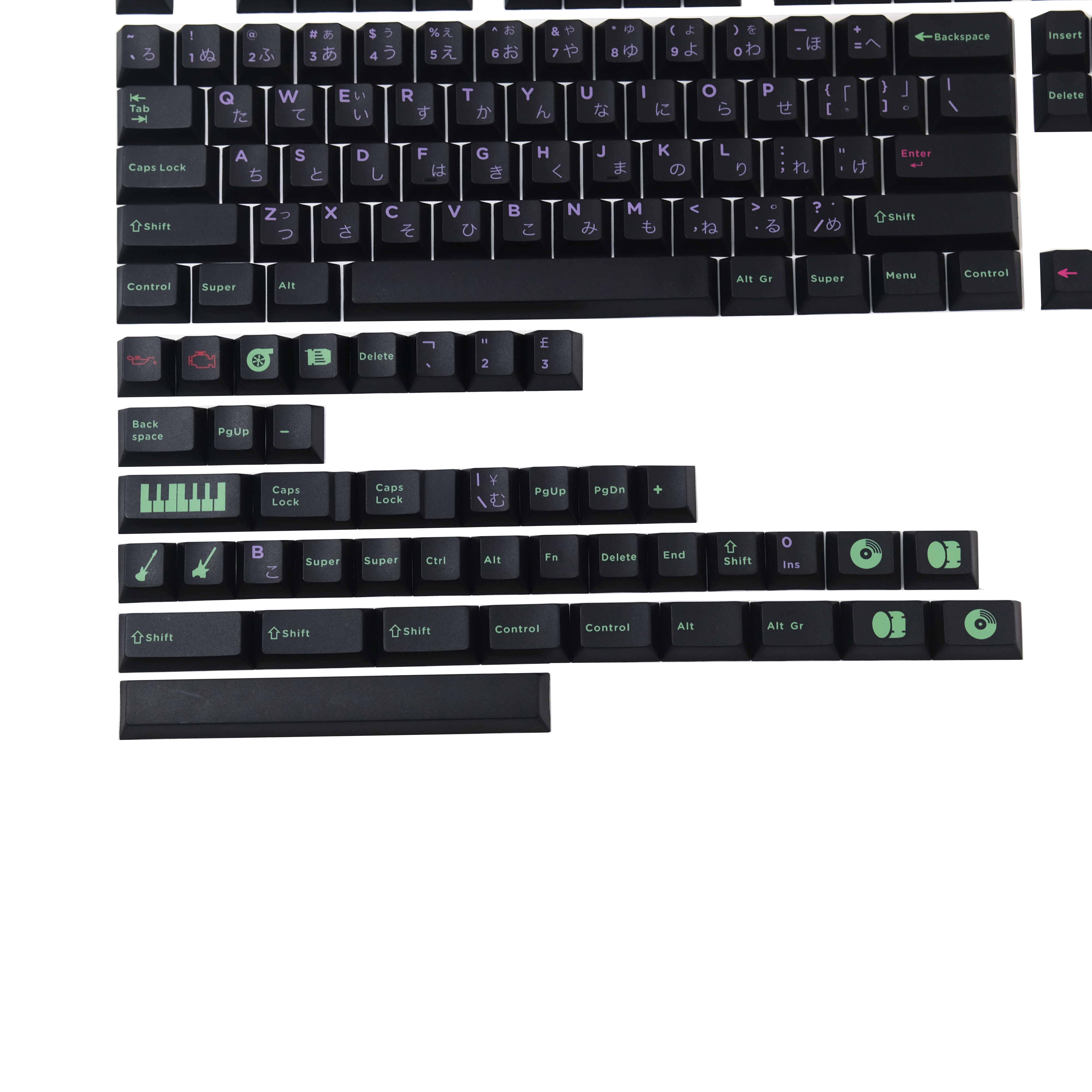145KeysGMKPOWERCHORDPunkPBTKeycapSetCherryProfileSublimationKeycapsforMechanicalKeyboards-1934930-5