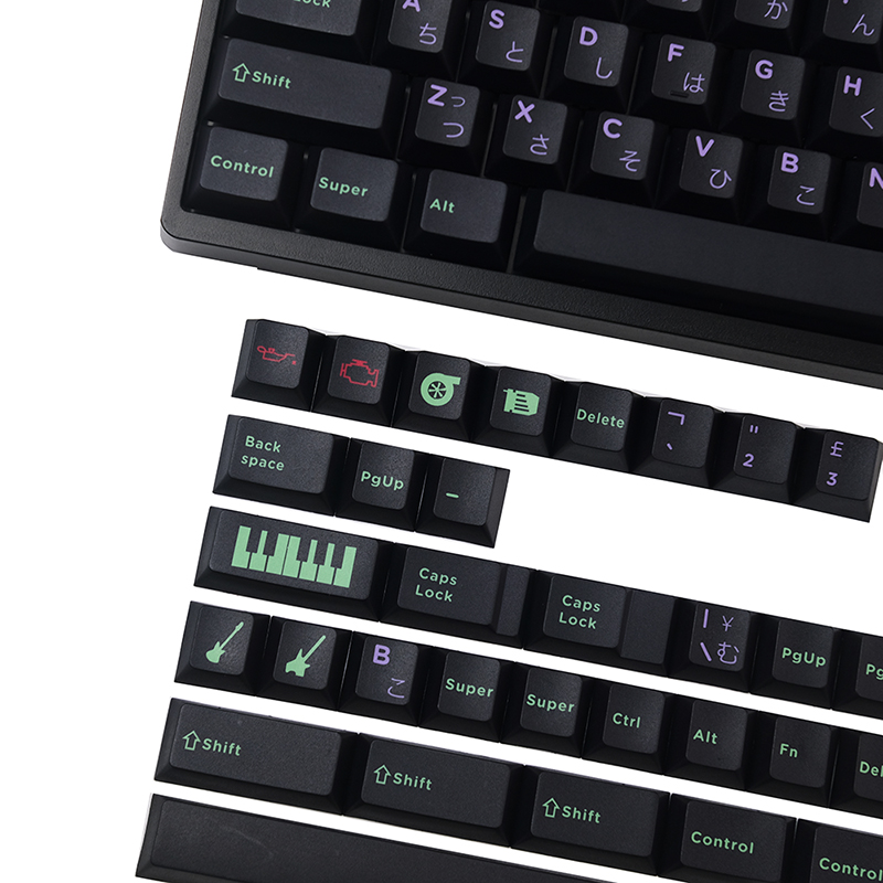 145KeysGMKPOWERCHORDPunkPBTKeycapSetCherryProfileSublimationKeycapsforMechanicalKeyboards-1934930-9