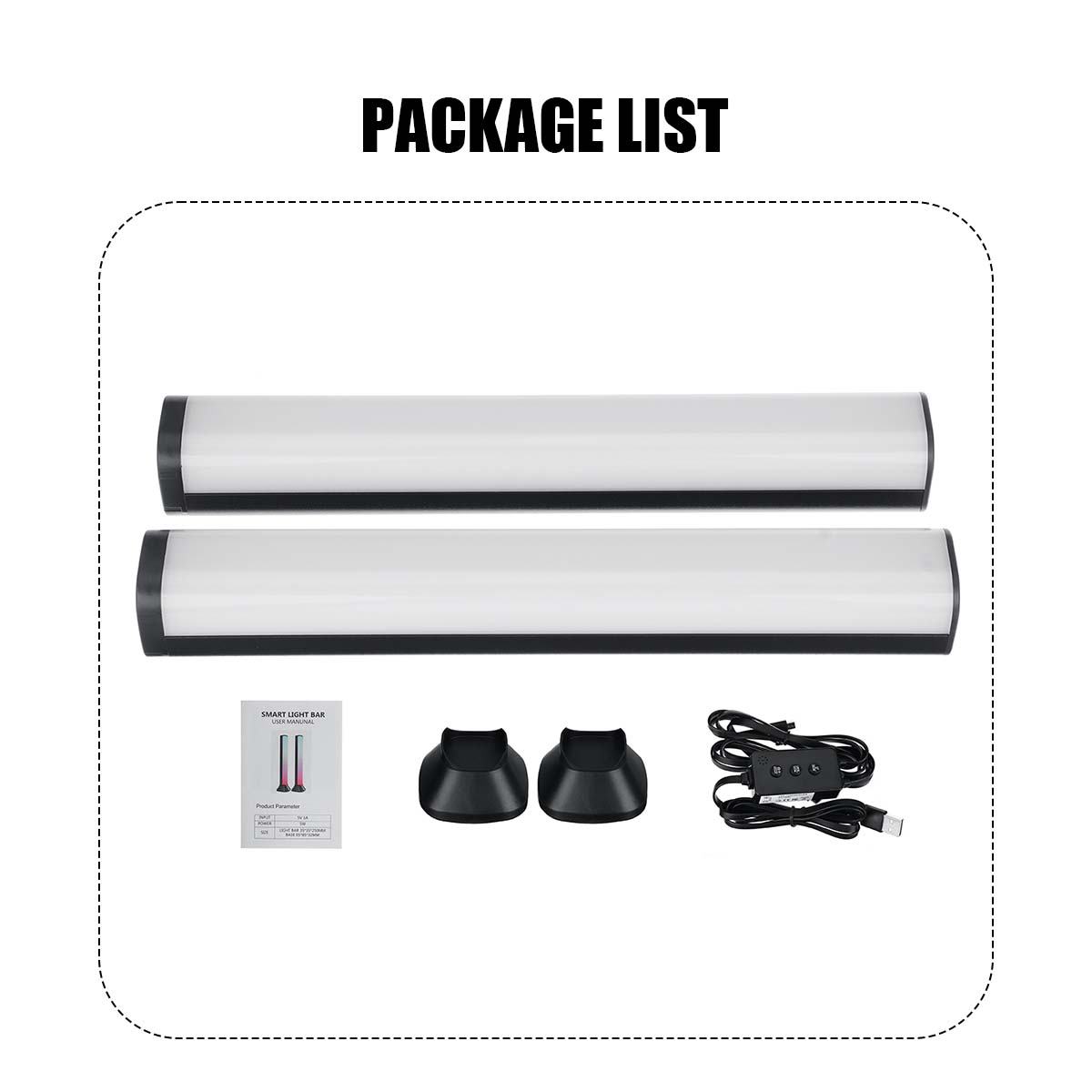 2PCSSmartLightBarFullColorAtmosphereLampVoiceControlRGBHomeDecorativeLightStripforDesktopComputerLap-1974677-7