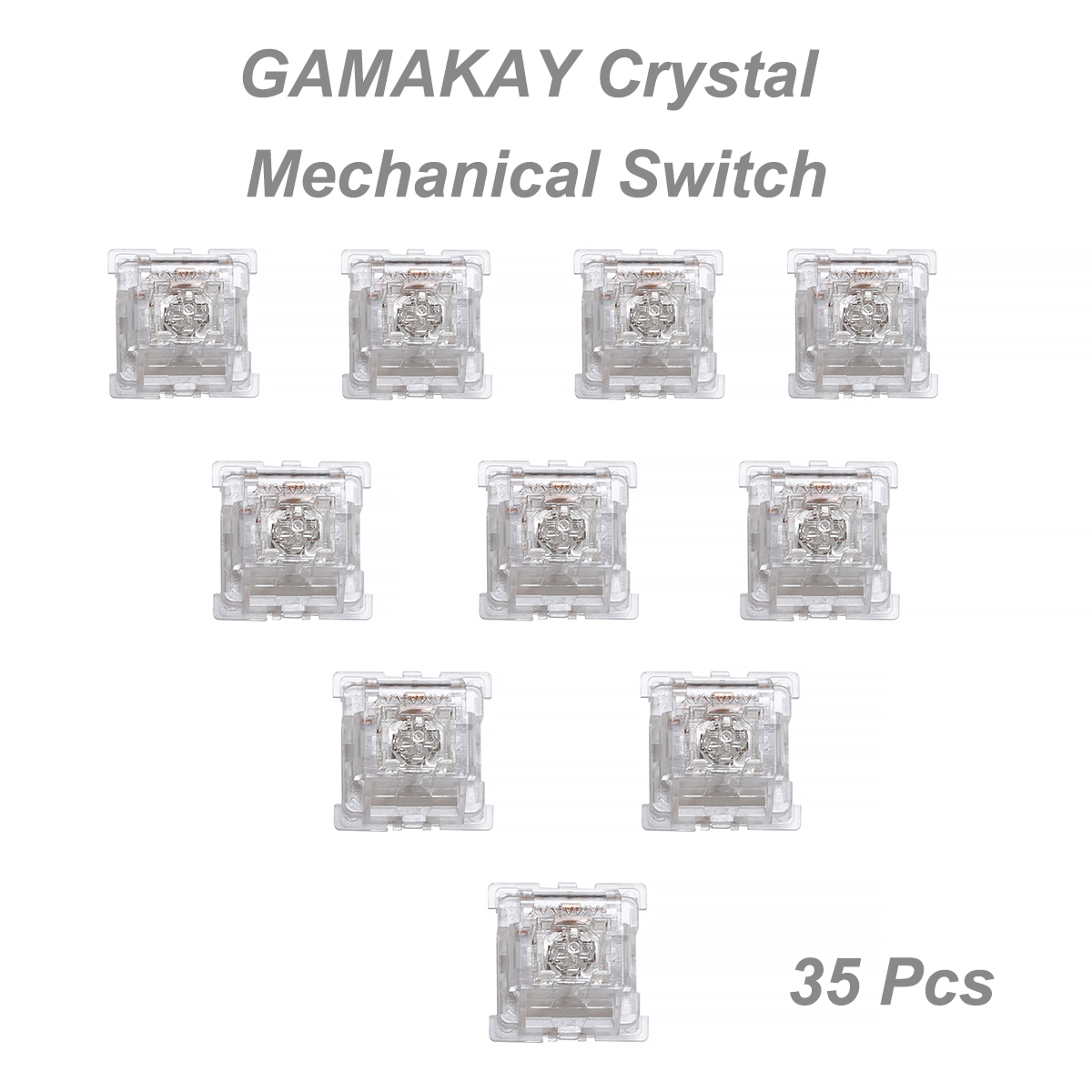 35PcsGAMAKAYCrystalMechanicalSwitch3-PinPrelubricateLinearSwitchforDIYMechanicalGamingKeyboard-1943818-1
