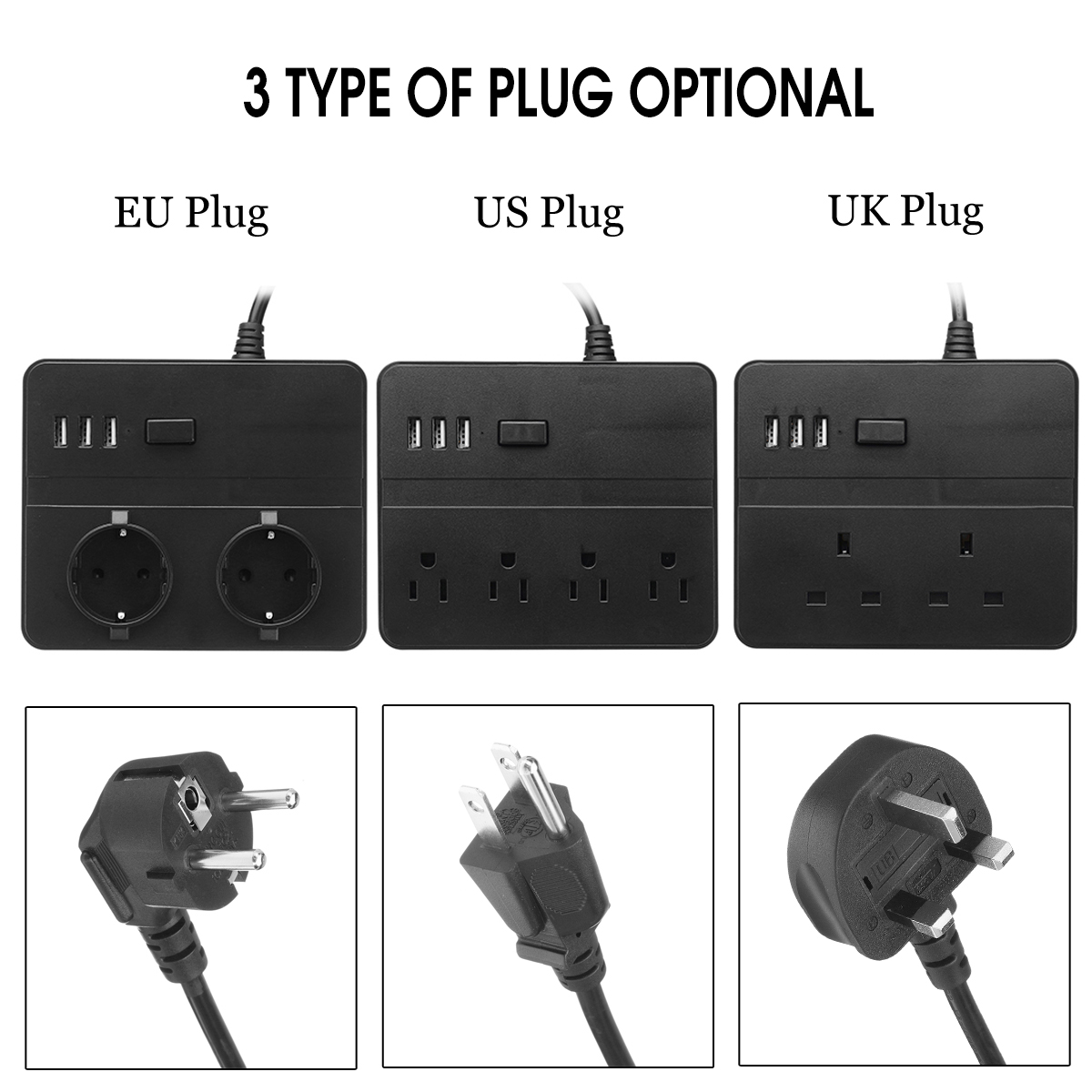 3USBPortsExtensionSocketwith15MCordUSUKEUPlugBlack2500W10ADesktopChargingStand-1300101-2