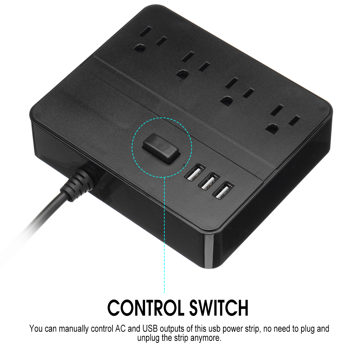3USBPortsExtensionSocketwith15MCordUSUKEUPlugBlack2500W10ADesktopChargingStand-1300101-7