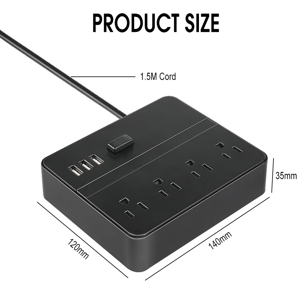 3USBPortsExtensionSocketwith15MCordUSUKEUPlugBlack2500W10ADesktopChargingStand-1300101-8