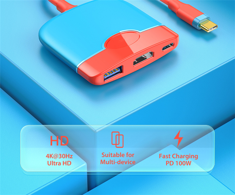 3in1USBCHubDockingStationforNintendoSwitchPortableTypeCtoHD4KTVMultiportDock100WLaptopCharger-1991470-2