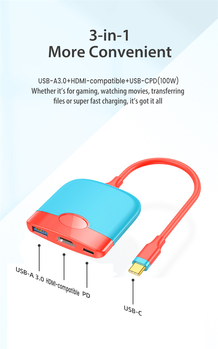 3in1USBCHubDockingStationforNintendoSwitchPortableTypeCtoHD4KTVMultiportDock100WLaptopCharger-1991470-14