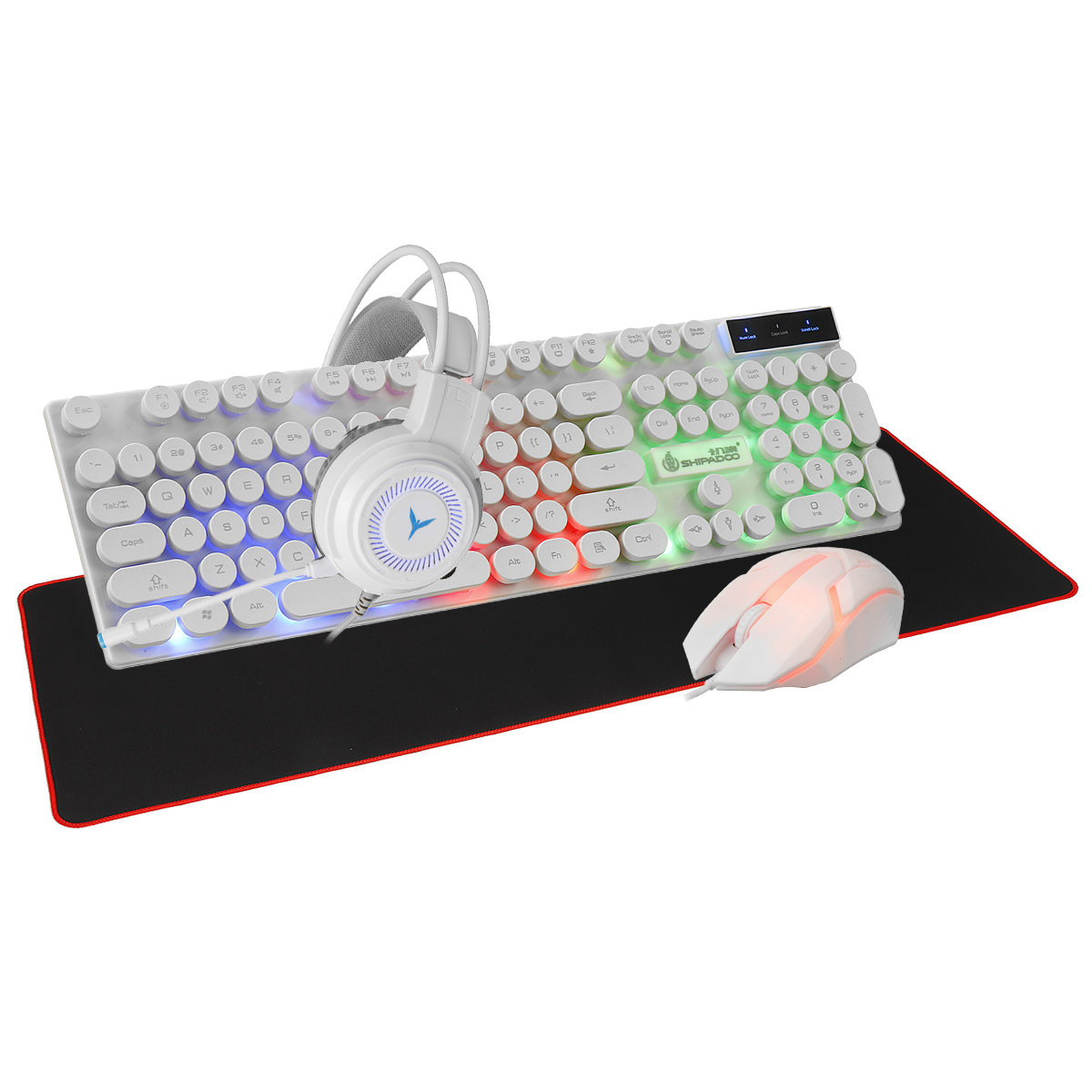 4-in-1KeyboardMouseHeadsetMousePadSet4PcsGamingKit104KeysLEDbreathingBacklightMechanicalFeelGamingKe-1865526-24