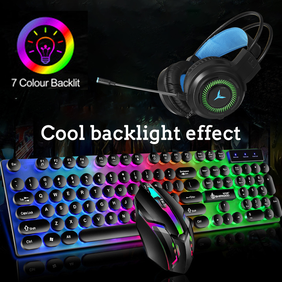 4-in-1KeyboardMouseHeadsetMousePadSet4PcsGamingKit104KeysLEDbreathingBacklightMechanicalFeelGamingKe-1865526-4