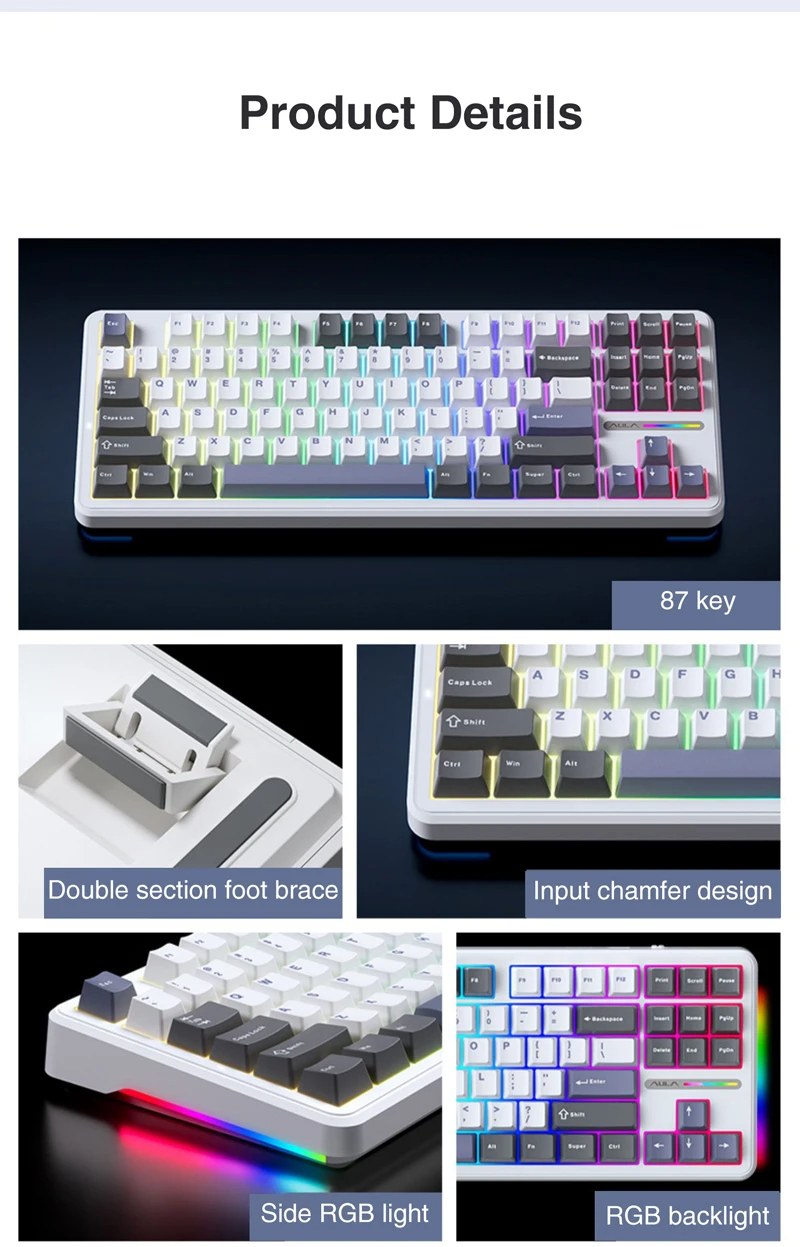 AULAF87MechanicalGamingKeyboardTri-modeWiredGamerKeyboard87KeysHotswapRGBPBTGasketCustomizedKeyboard-2013480-17