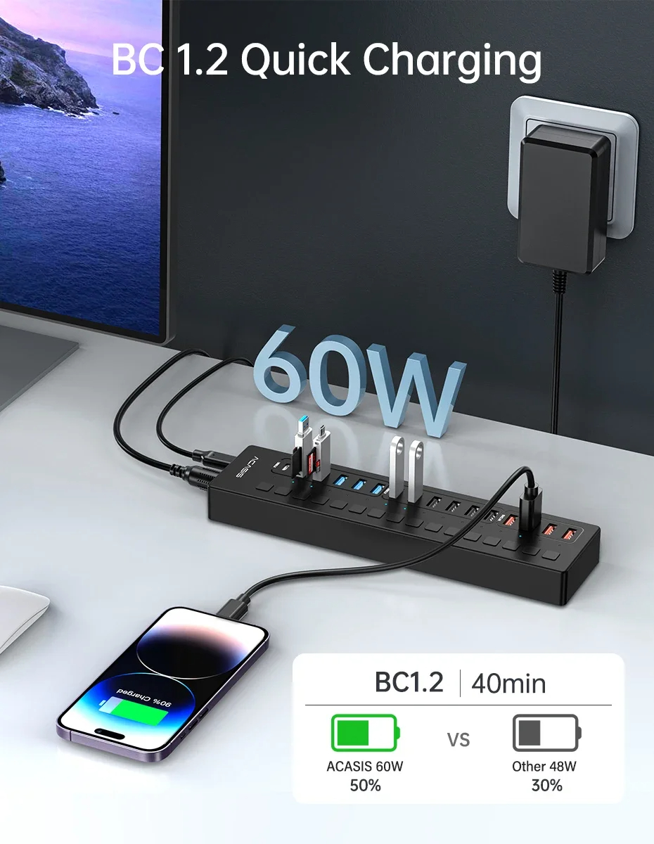 Acasis16-in-1PoweredSwitchType-CDockingStationUSBHubsAdapterwithSmartCharging4USB304USB206USB-C2forP-2015436-3