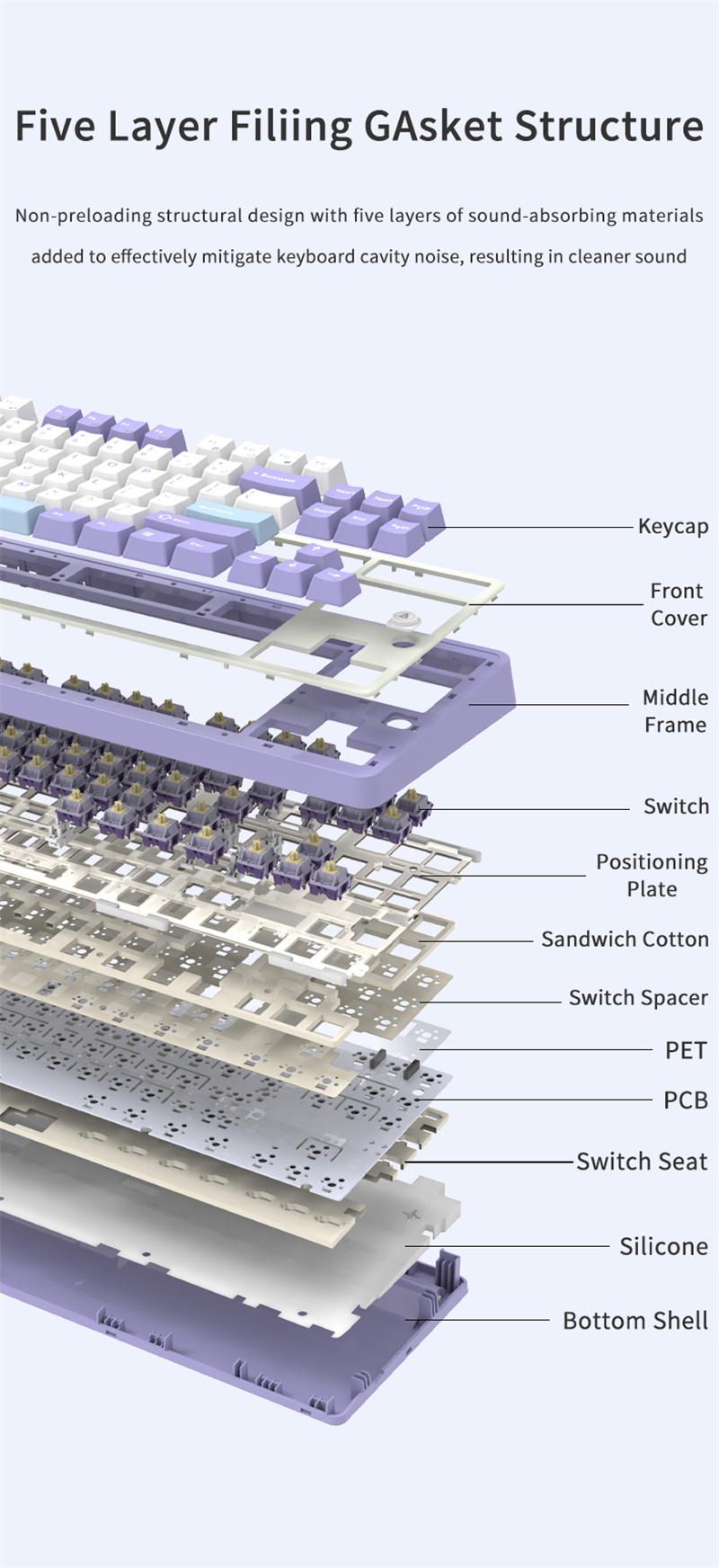 AjazzAk870pro87KeysTri-modeMechanicalGamingKeyboardGasket-StructureRGBPBTHotSwappable24GBTWiredGamer-2013594-4