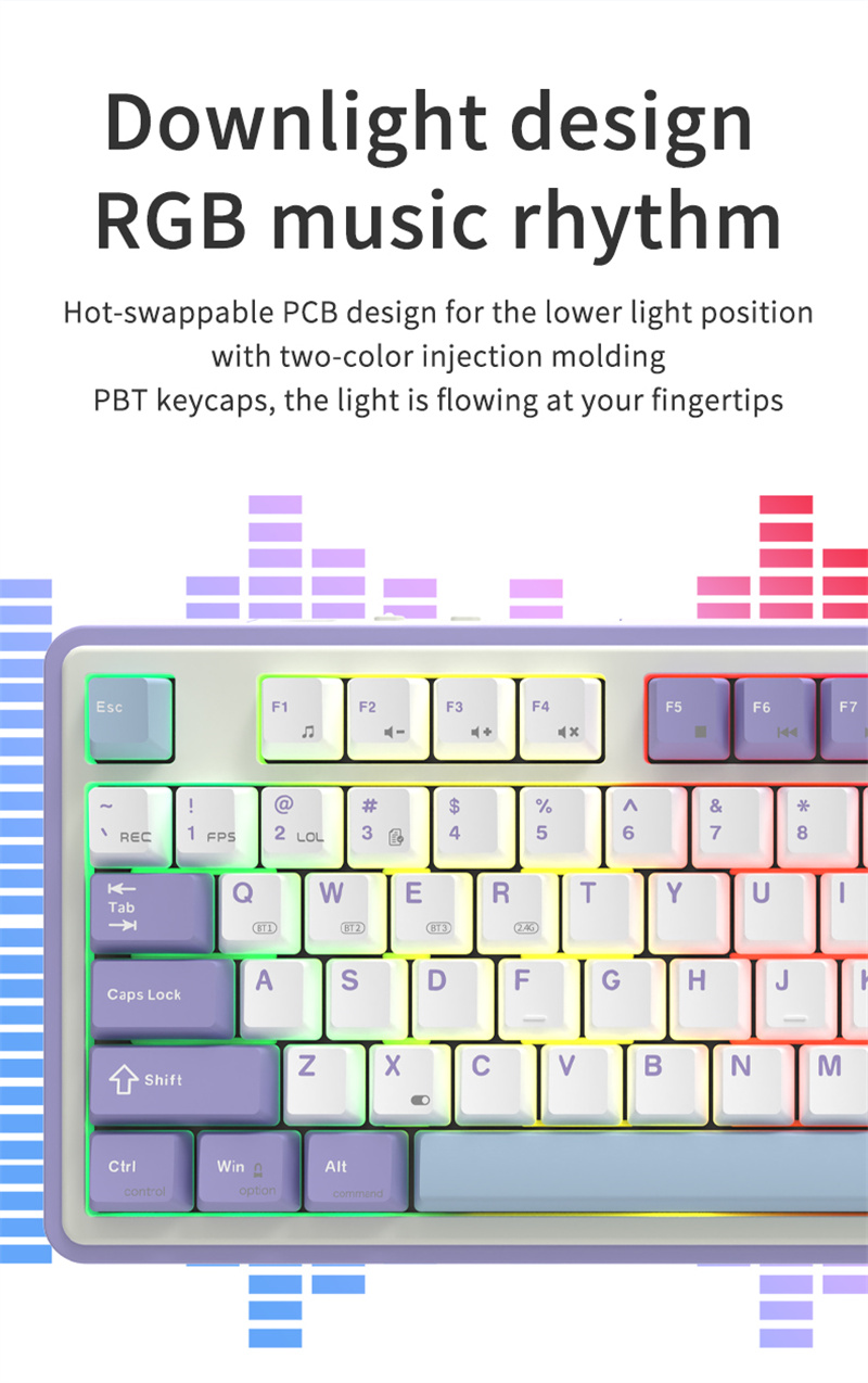 AjazzAk870pro87KeysTri-modeMechanicalGamingKeyboardGasket-StructureRGBPBTHotSwappable24GBTWiredGamer-2013594-7