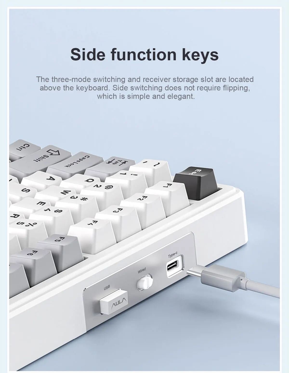 AulaF99MechanicalGamingKeyboard99KeysTri-modeHotSwappablePBTTwo-ColorKeycapBT24GType-CGasketRGBCusto-2013521-14