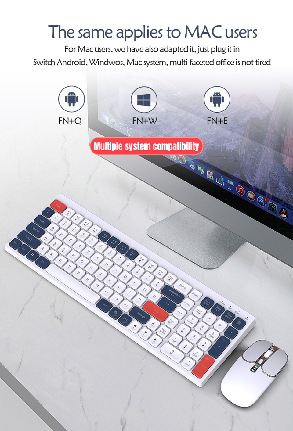 BK100WirelessKeyboardandMouseSetBluetooth24GHzTypeCRechargeableMiniSilentPcSlimOfficeGamingKeyboardK-1991709-6