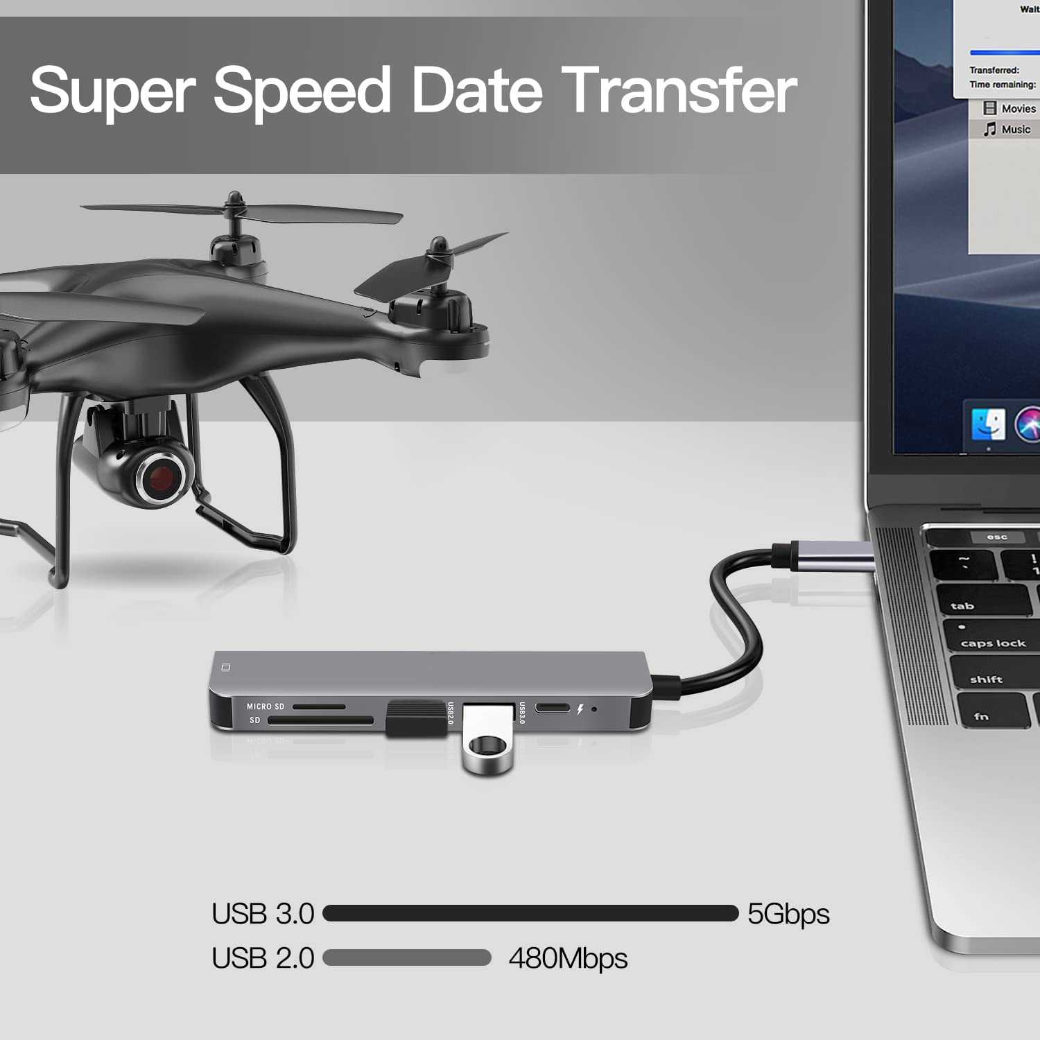Bakeey6-in-1USB-CHubAdapterHDMI4K30HzUSB30USB-CDockingStation100WPDChargingSDReaderWitchSplitterforA-1986552-4