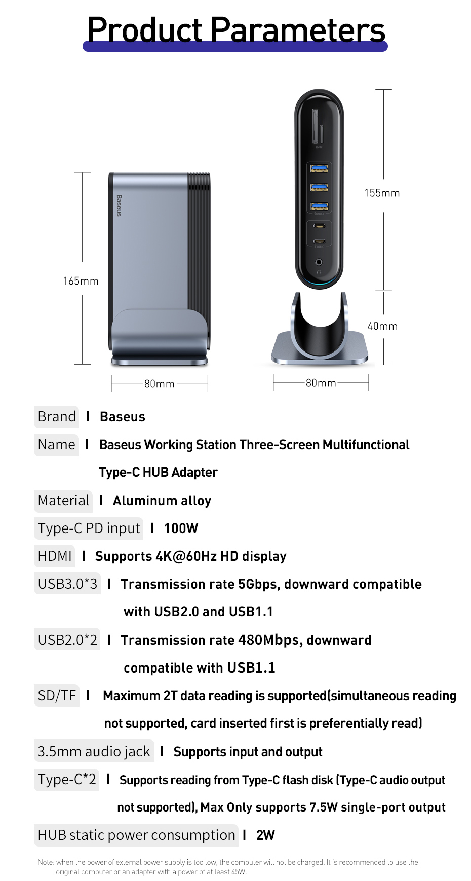 Baseus17-in-1Type-CDockingStationUSBAdapterwithUSB202USB303USB-C2HDMI3RJ45USB-CPD2SDTF35mmAudioforPh-1996178-16