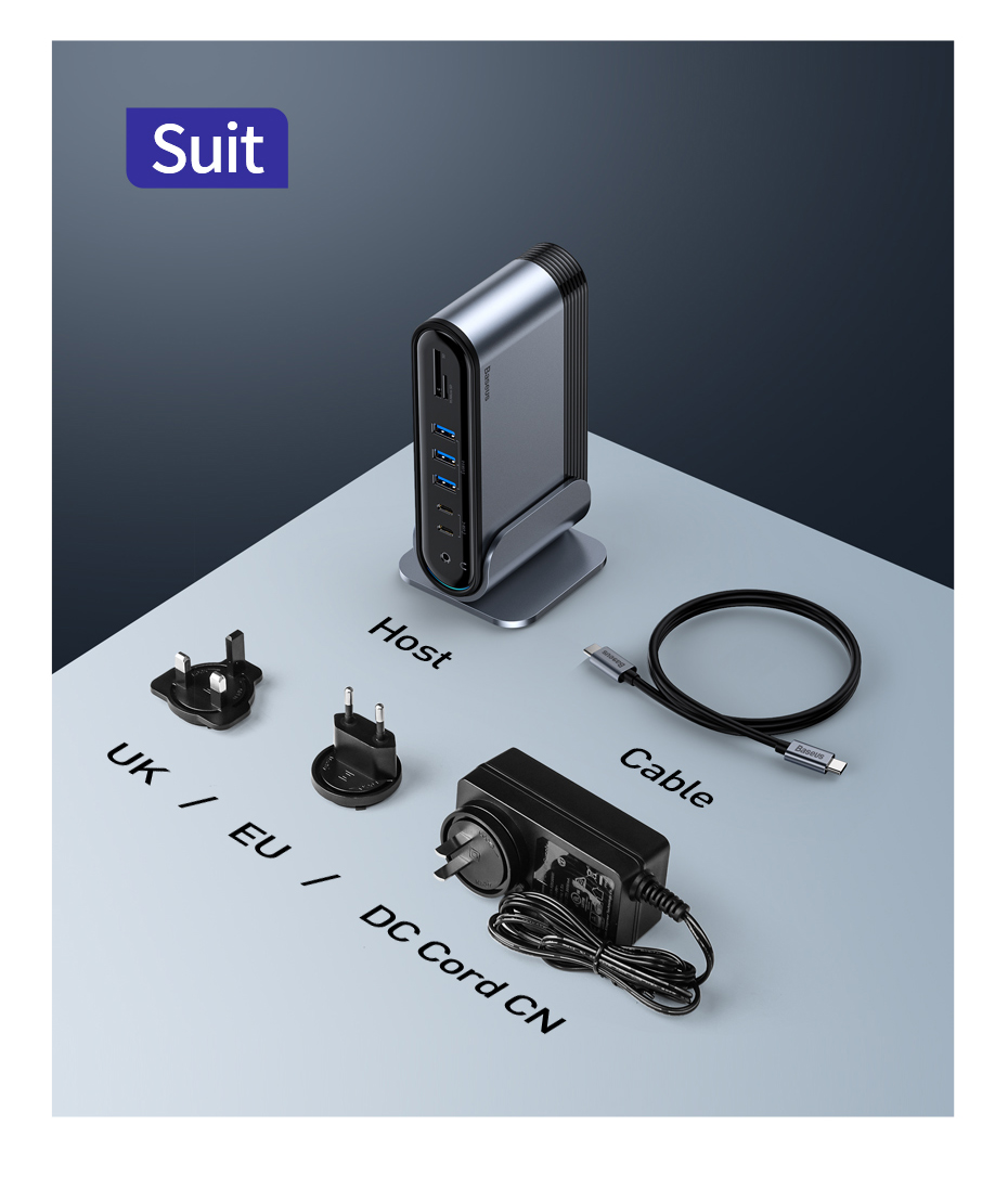 Baseus17-in-1Type-CDockingStationUSBAdapterwithUSB202USB303USB-C2HDMI3RJ45USB-CPD2SDTF35mmAudioforPh-1996178-17