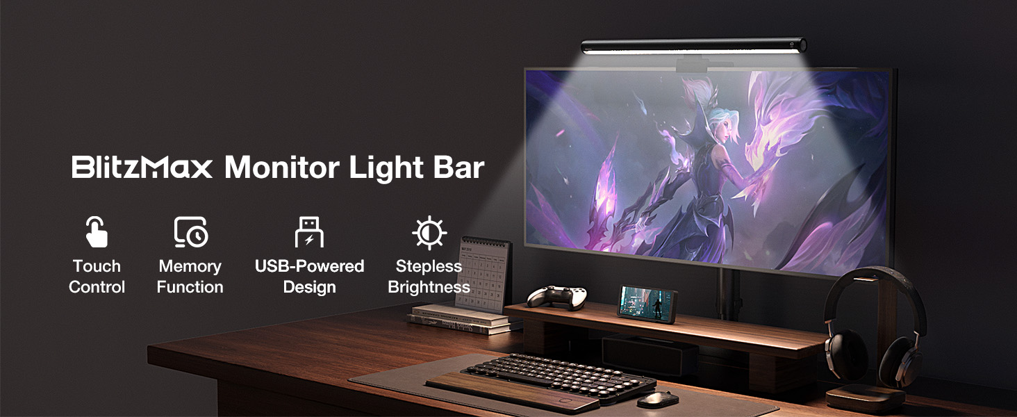 BlitzMaxBM-RS1MonitorLightBarLEDScreenLightBarSteplessDimmingMonitorLampComputerMonitorLampforDeskOf-2013550-1