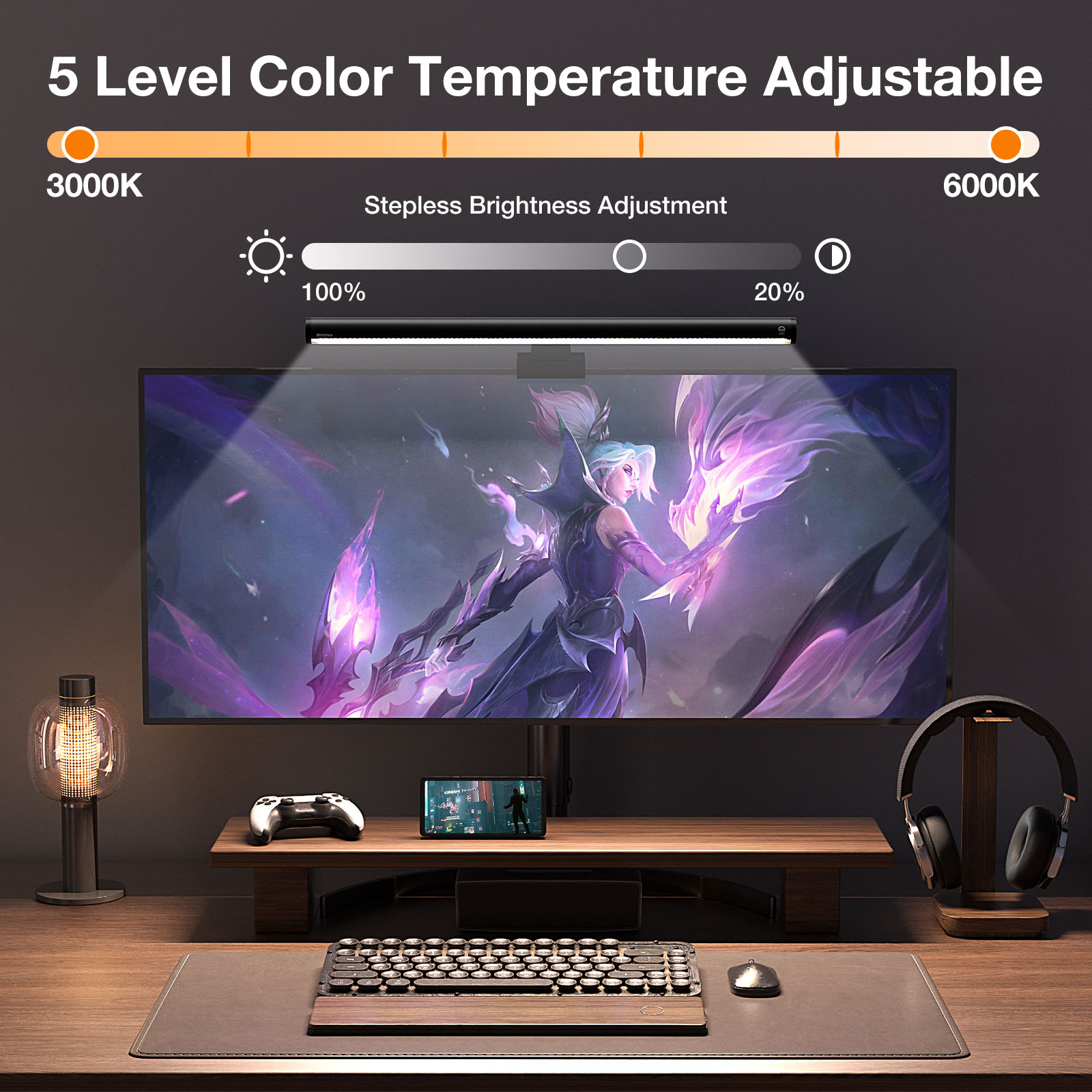 BlitzMaxBM-RS1MonitorLightBarLEDScreenLightBarSteplessDimmingMonitorLampComputerMonitorLampforDeskOf-2013550-9