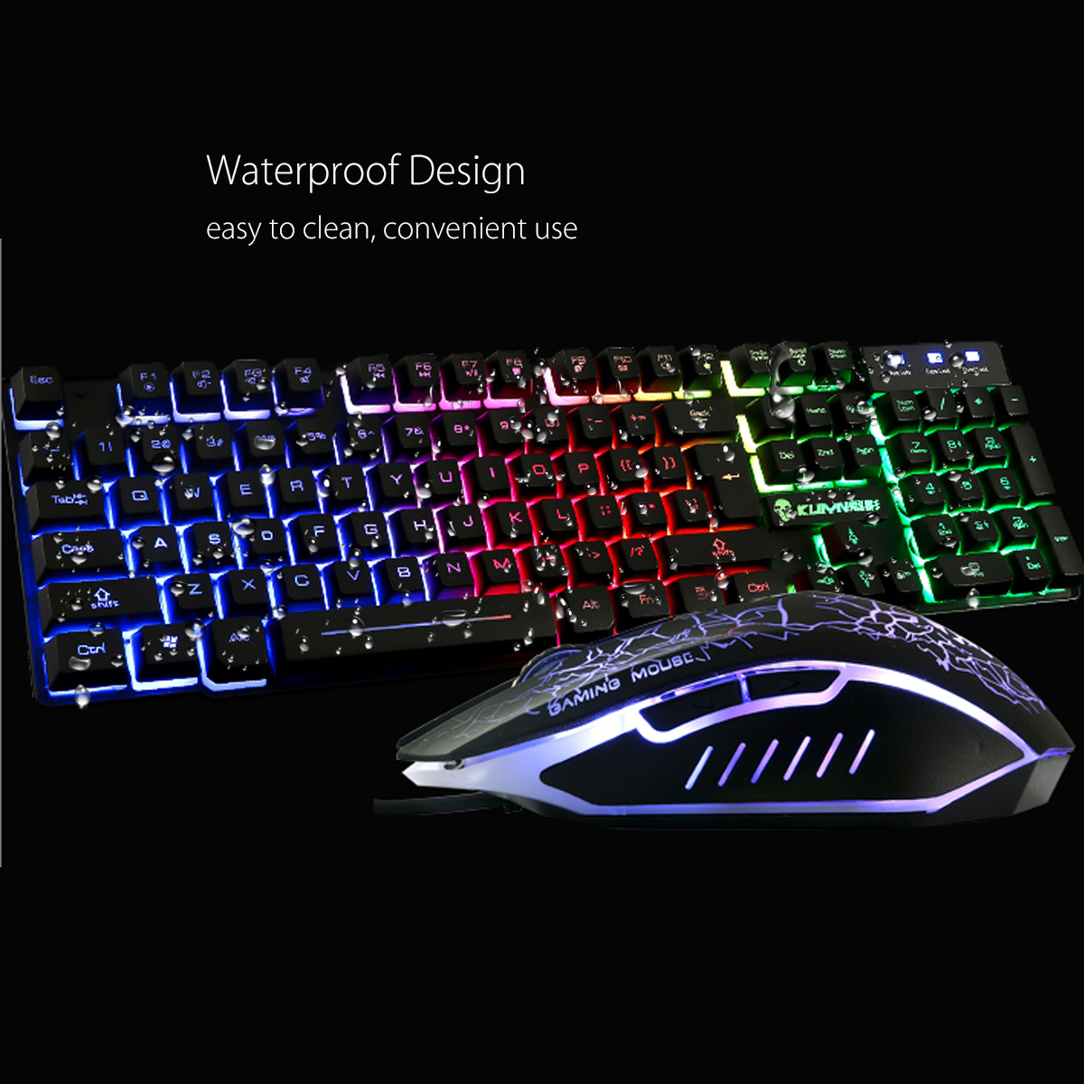 ColorfulBacklightUSBWiredGamingKeyboard2400DPILEDGamingMouseCombowithMousePad-1267321-2