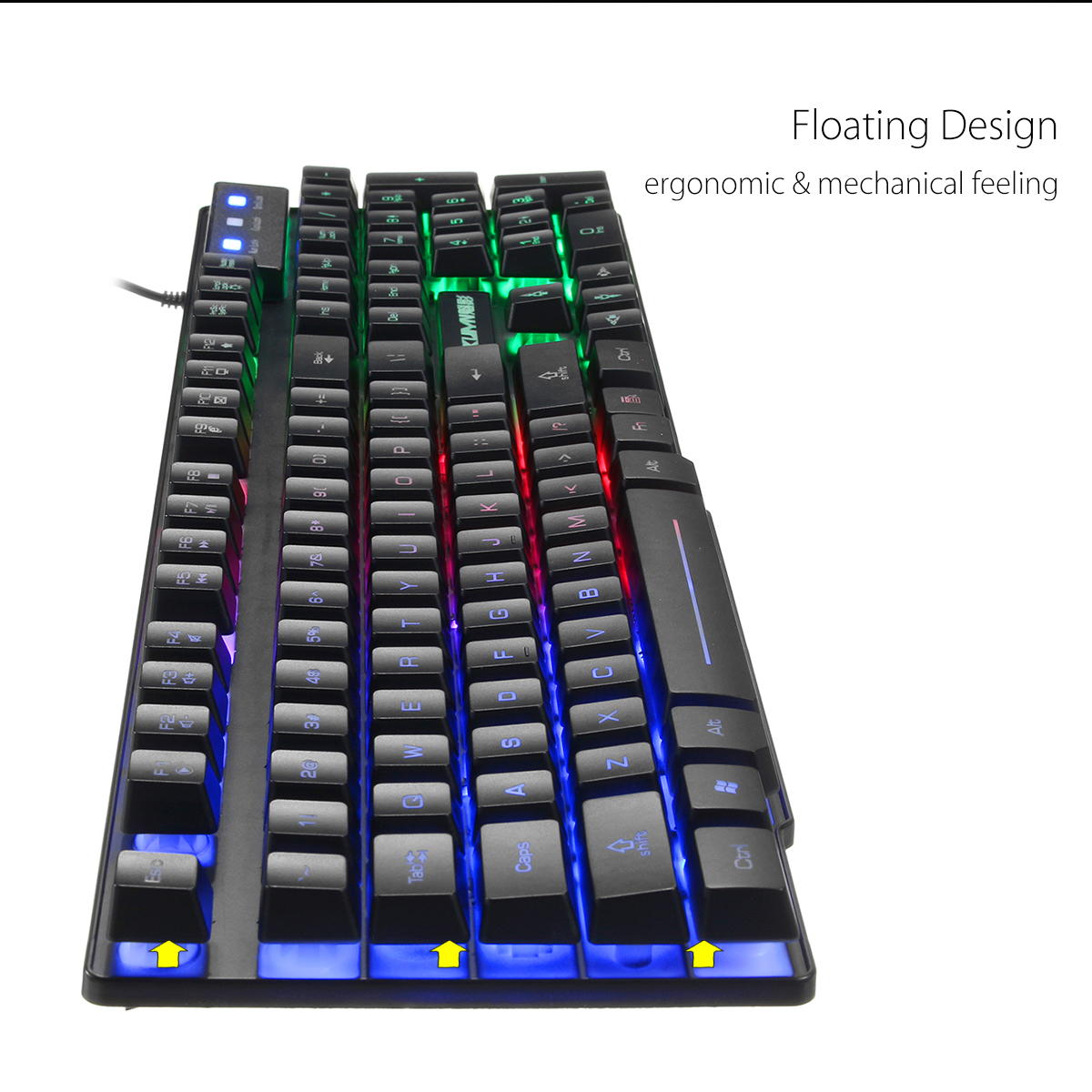 ColorfulBacklightUSBWiredGamingKeyboard2400DPILEDGamingMouseCombowithMousePad-1267321-7