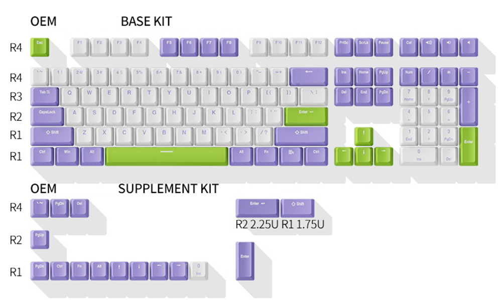 DAGK124KeysBlackGoldBauhiniaPBTKeycapSetOEMProfileTwoColorInjectionMoldingCustomKeycapsforMechanical-1937762-3