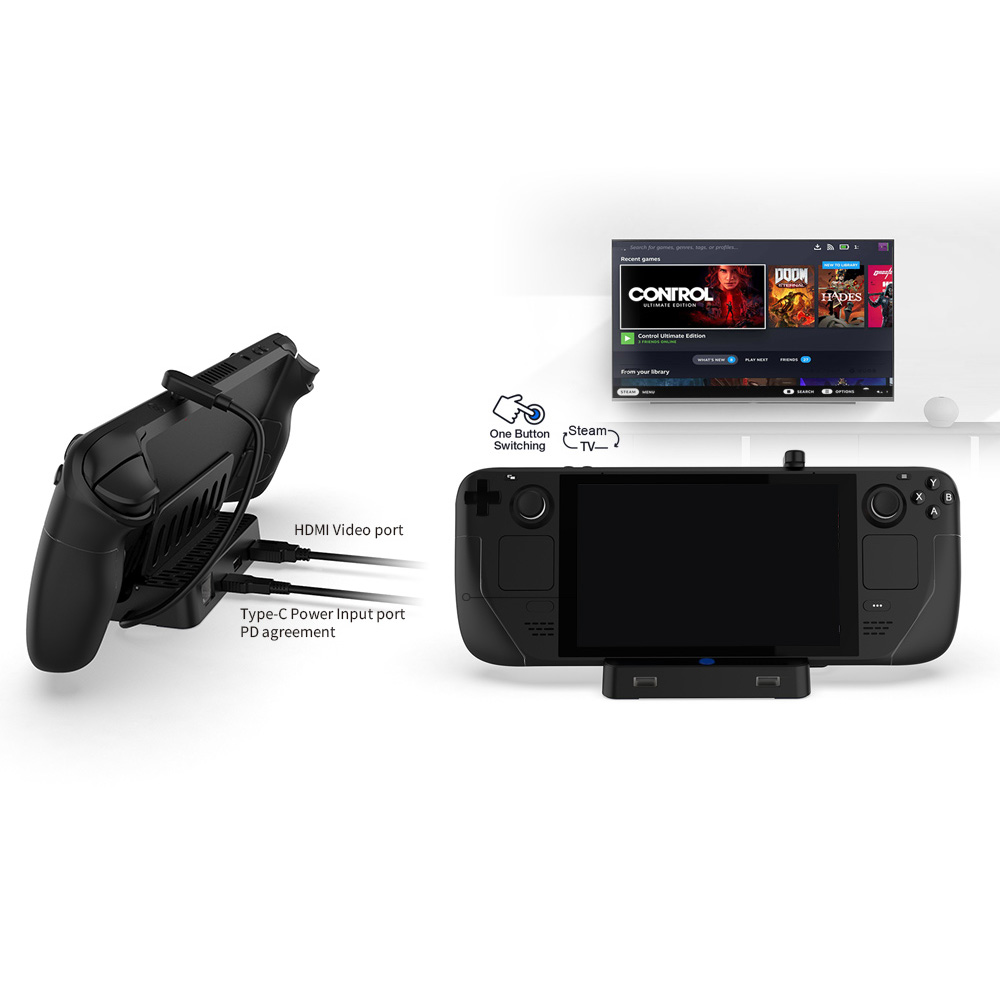 DOBE6in1DeckDockingStationTVConverterDockwithUSB30PDUSB-CHDMIRJ45forSteamDeckConsole-1998042-1