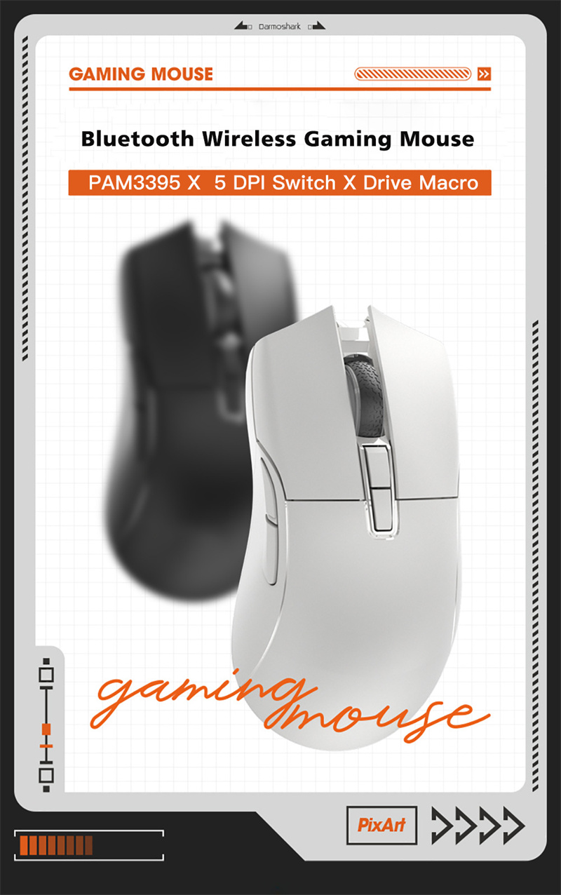 DarmosharkN324GBT50WiredTri-modeWirelessGamingMouse400-800-1600-3200-4800DPIPAM3395ErgonomicsGamerMi-2001574-1