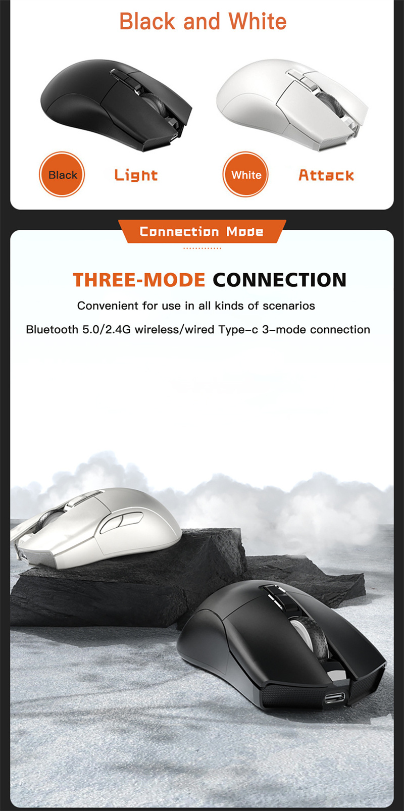 DarmosharkN324GBT50WiredTri-modeWirelessGamingMouse400-800-1600-3200-4800DPIPAM3395ErgonomicsGamerMi-2001574-6