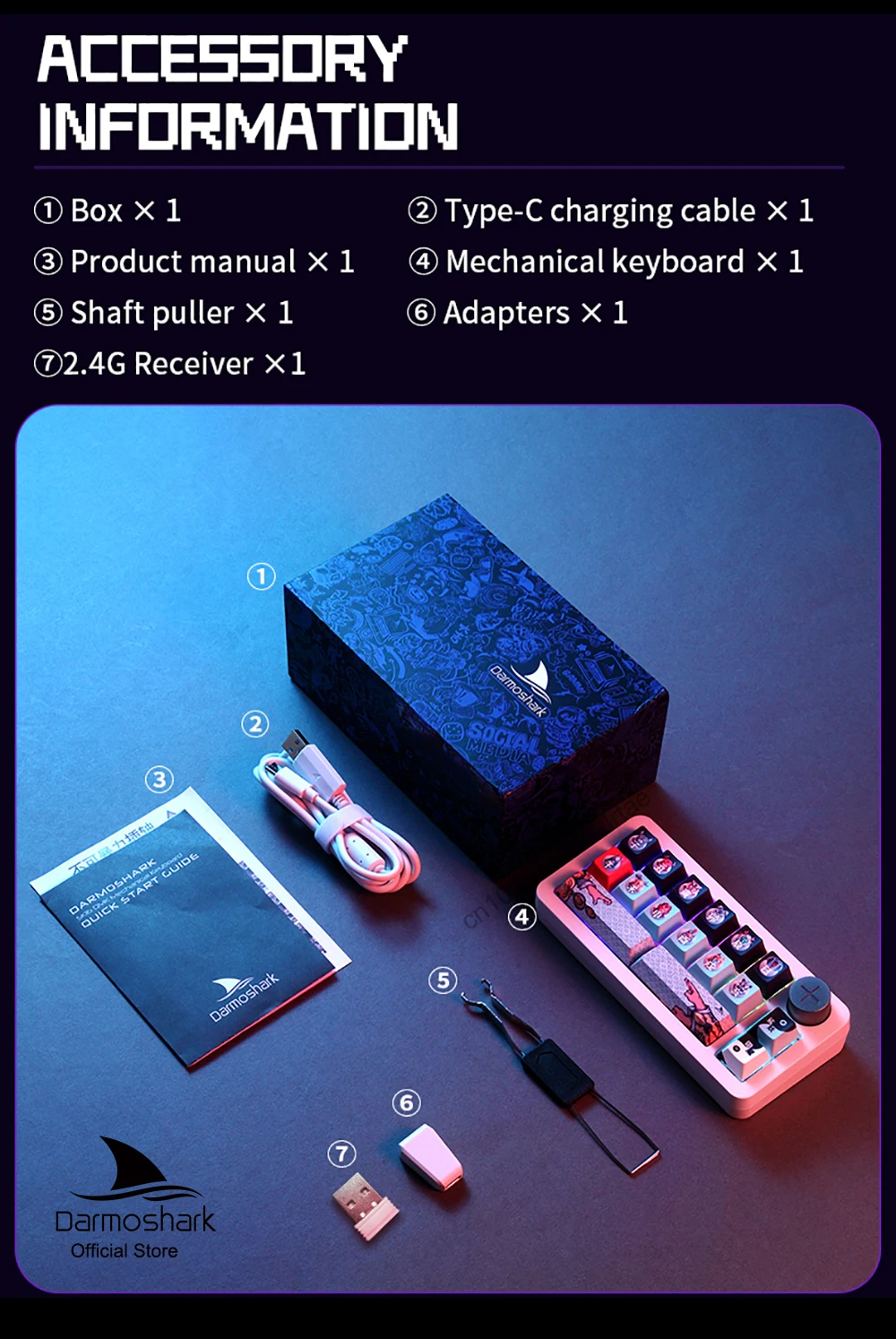 DarmosharkSK16QMKMechanicalKeyboardGasket16keysRGBTriple-ModeMiniMechanicalKeyboardFull-KeyHot-Swapp-2006837-10