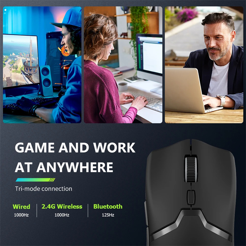 DeluxM800ProWirelessGamingMousePAW3395Tri-mode26000DPIRechargeableE-sportsMiceLightweight69gwith6Pro-2013458-8