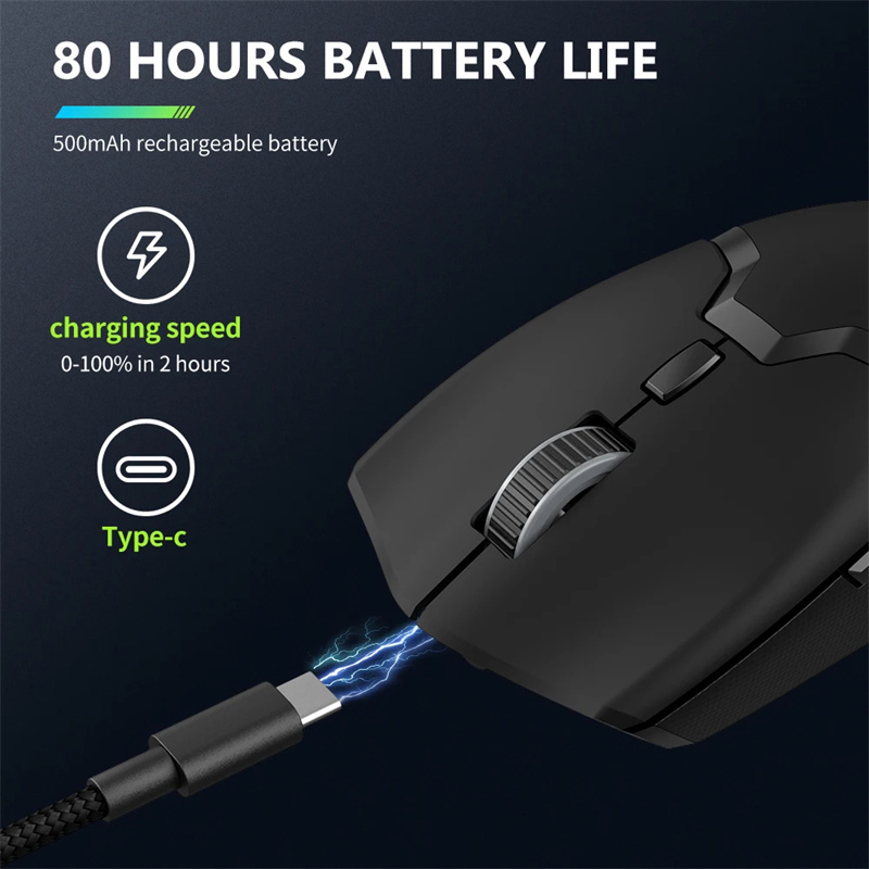 DeluxM800ProWirelessGamingMousePAW3395Tri-mode26000DPIRechargeableE-sportsMiceLightweight69gwith6Pro-2013458-9