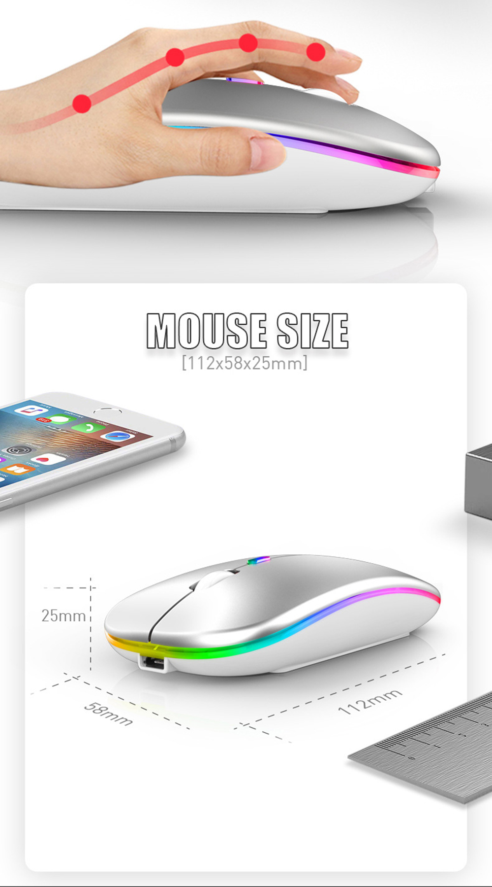 DualModeBT305224GWirelessMouseAdjustable800-1600DPIRechargeableLEDLightSilentMiceforLaptopPC-1968516-13