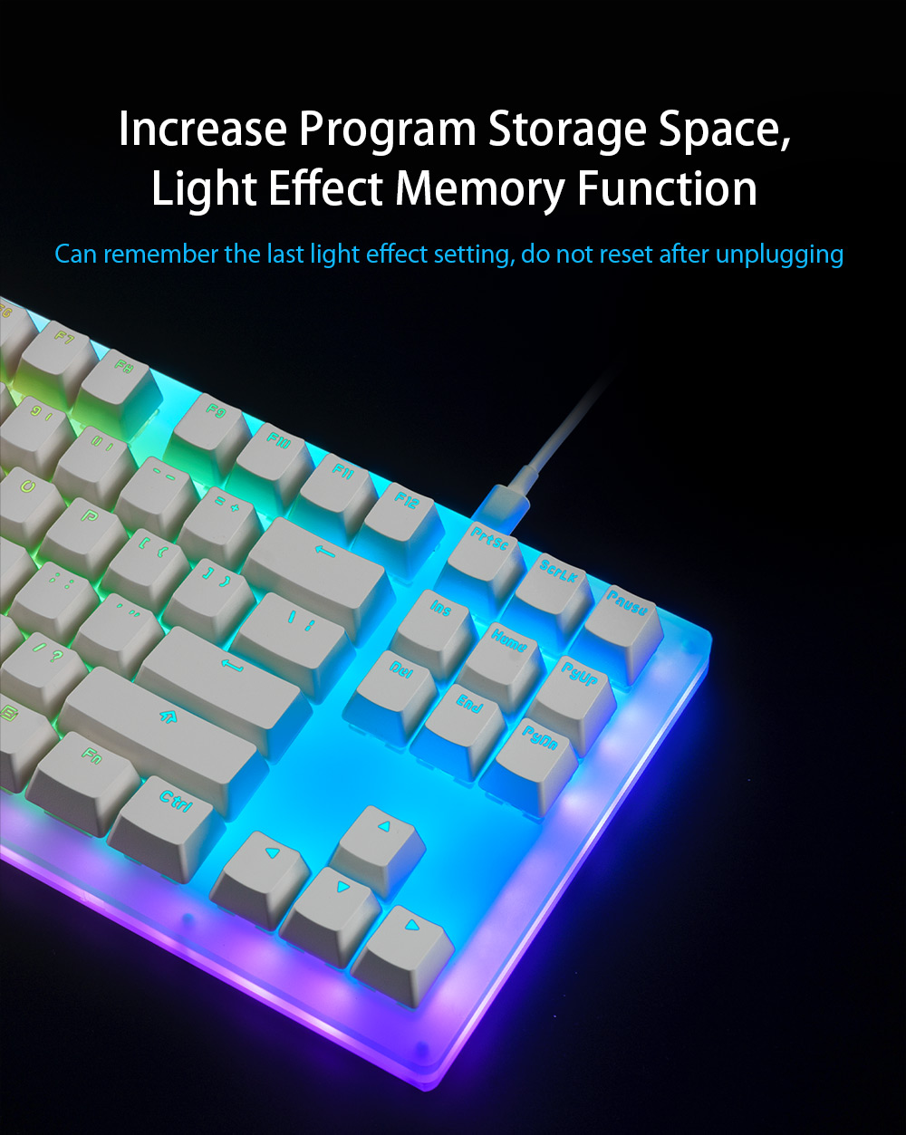 GAMAKAYK87MechanicalKeyboard87KeysHotSwappableType-CWiredUSB31NKROTranslucentGlassBaseGateronSwitchA-2008502-5