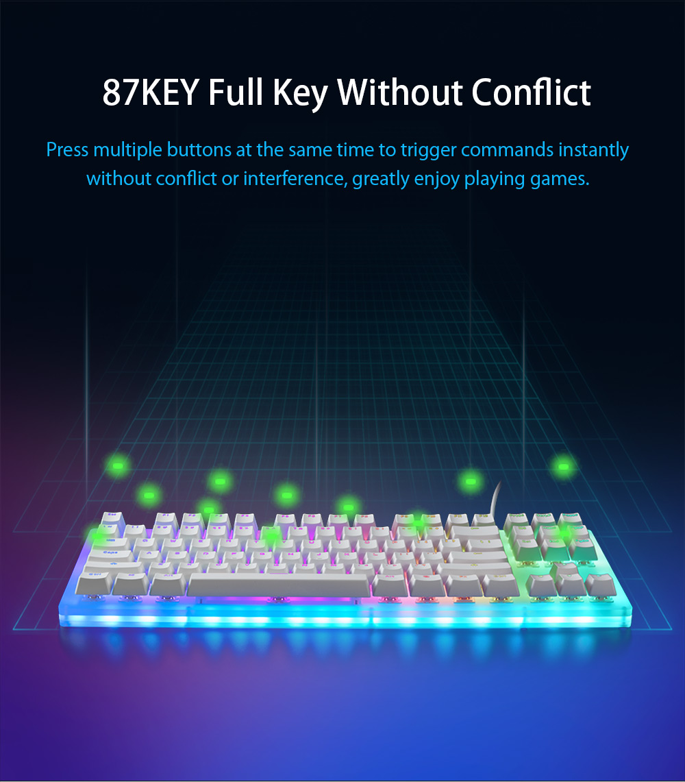 GAMAKAYK87MechanicalKeyboard87KeysHotSwappableType-CWiredUSB31NKROTranslucentGlassBaseGateronSwitchA-2008502-6