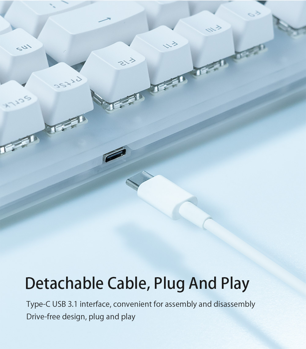 GAMAKAYK87MechanicalKeyboard87KeysHotSwappableType-CWiredUSB31NKROTranslucentGlassBaseGateronSwitchA-2008502-10
