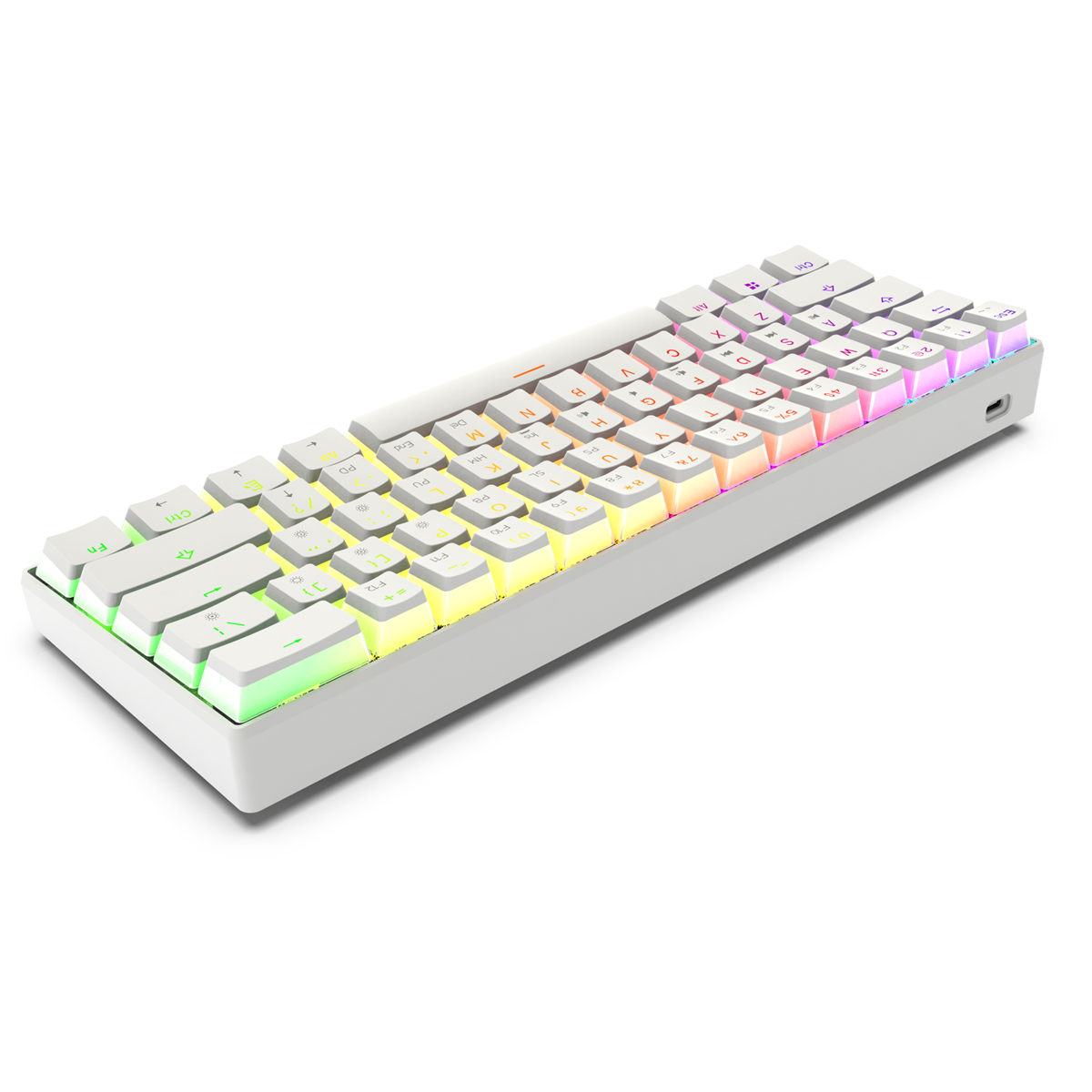 GAMAKAYMK61WiredMechanicalKeyboardGateronOpticalSwitchPuddingKeycapsRGB61KeysHotSwappableGamingKeybo-1797608-6