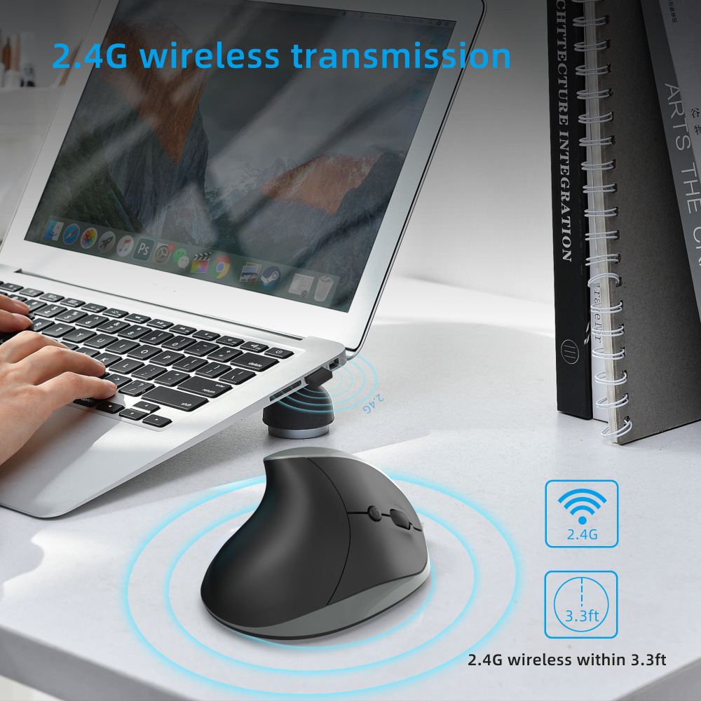 HXSJ24GHzWirelessMouseRechargeableErgonomic800-2400DPIAdjustableSilentClickBuilt-in600mAhBatteryMicr-1979133-3
