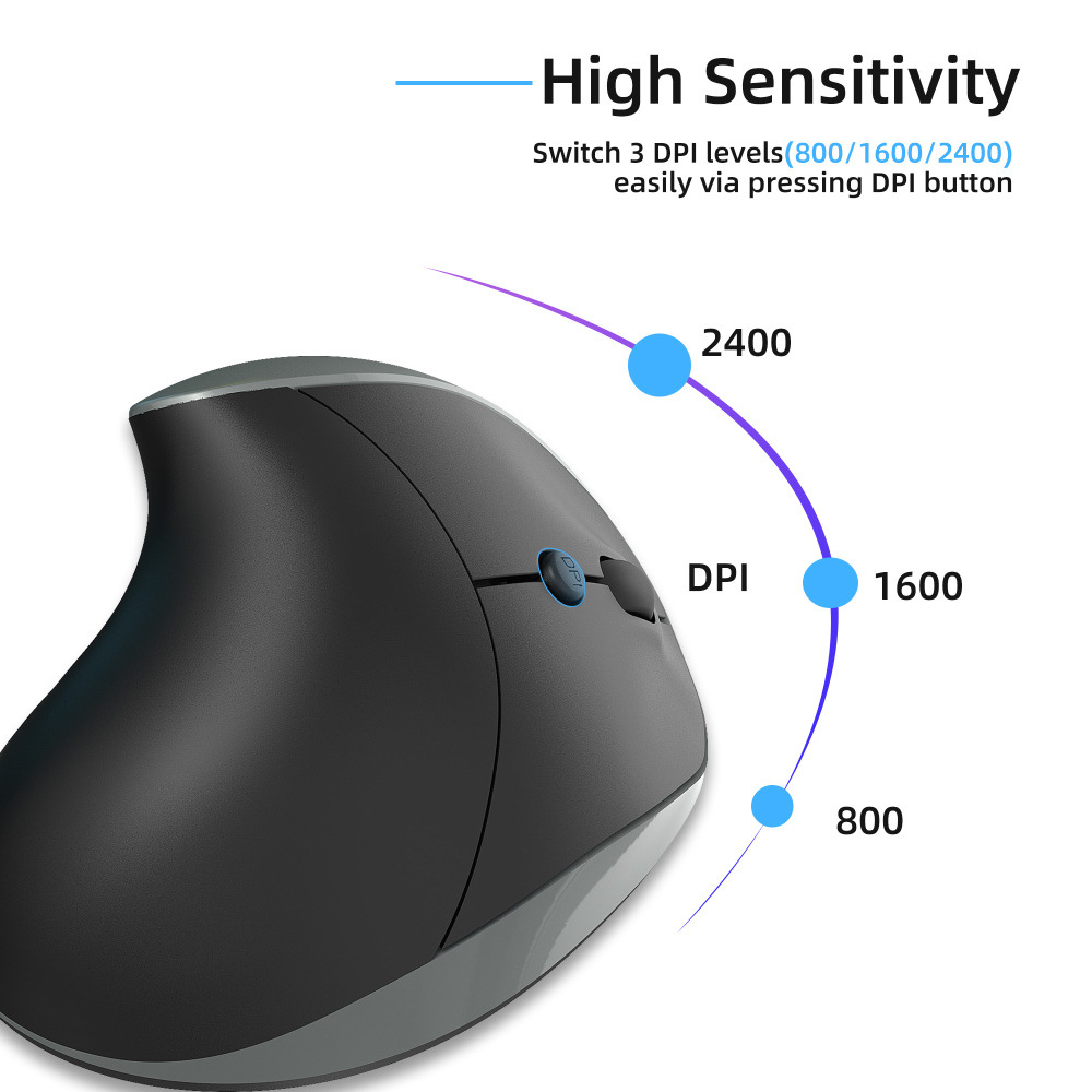 HXSJ24GHzWirelessMouseRechargeableErgonomic800-2400DPIAdjustableSilentClickBuilt-in600mAhBatteryMicr-1979133-4