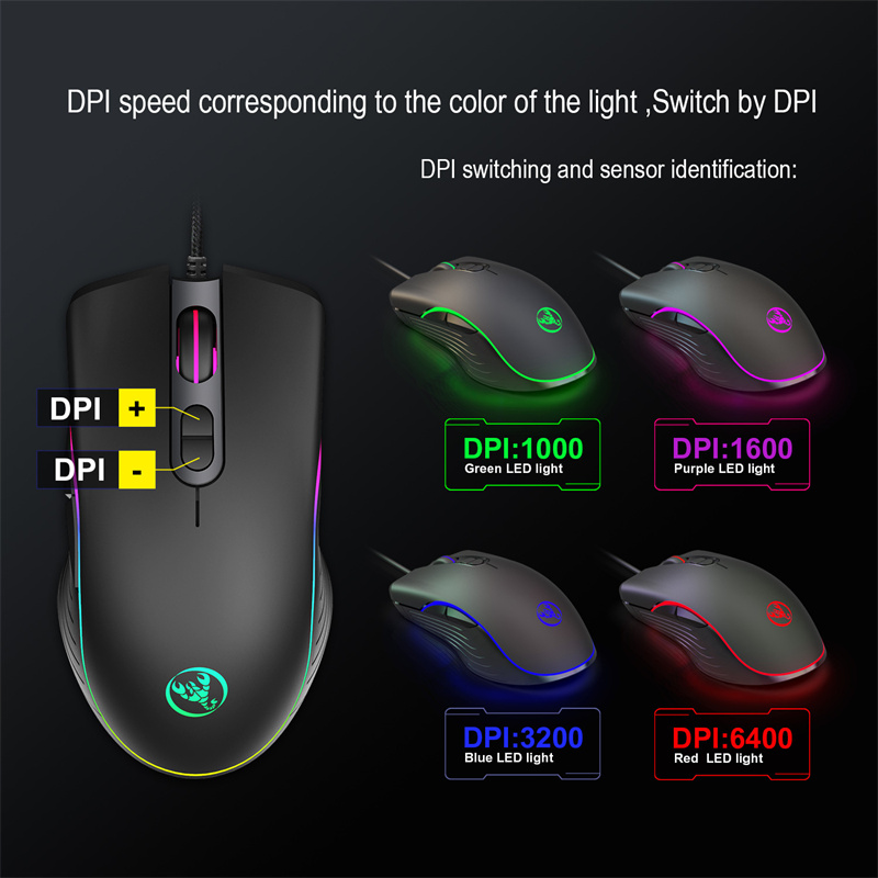 HXSJA867RGBWiredGamingMouse1000160032006400DPI7-KeysErgonomicsGamerMiceforDesktopComputerLaptopPC-2000318-2