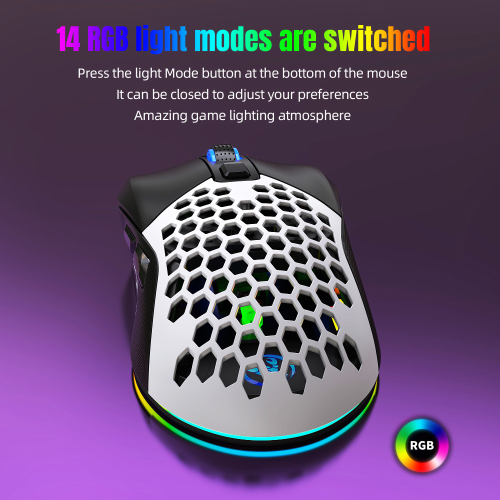 HXSJX300WiredMouse1200-7200DPIAdjustable6-keyMacroProgrammingMicewithRGBBacklitSwapBackCover125HzPol-1978605-3