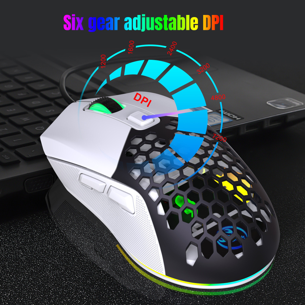 HXSJX300WiredMouse1200-7200DPIAdjustable6-keyMacroProgrammingMicewithRGBBacklitSwapBackCover125HzPol-1978605-4