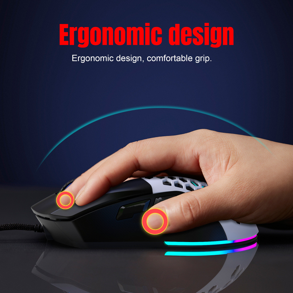 HXSJX300WiredMouse1200-7200DPIAdjustable6-keyMacroProgrammingMicewithRGBBacklitSwapBackCover125HzPol-1978605-9