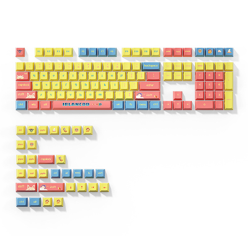 IBLANCODJM01139KeysCuteRabbitPBTKeycapSetCherryProfileFive-sidedSublimationCustomKeycapsforMechanica-2007441-1