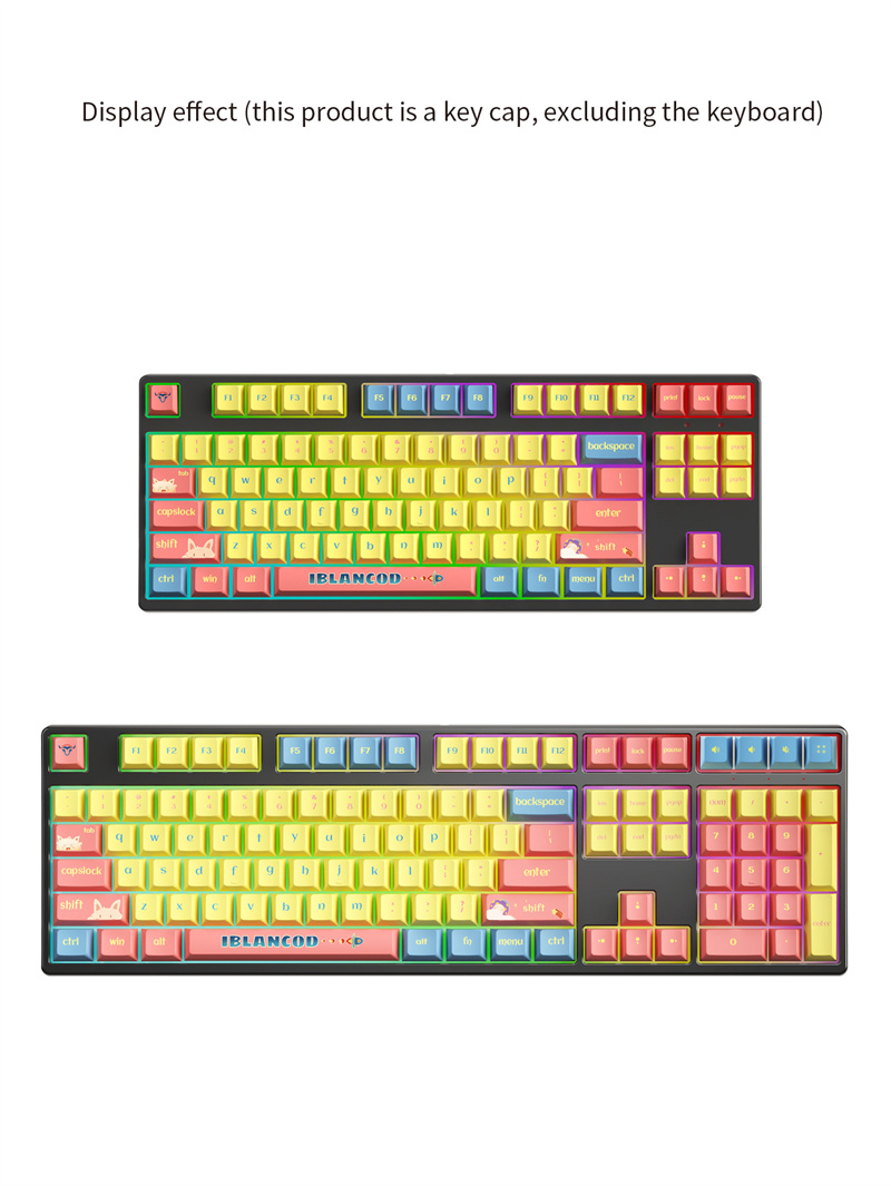 IBLANCODJM01139KeysCuteRabbitPBTKeycapSetCherryProfileFive-sidedSublimationCustomKeycapsforMechanica-2007441-5