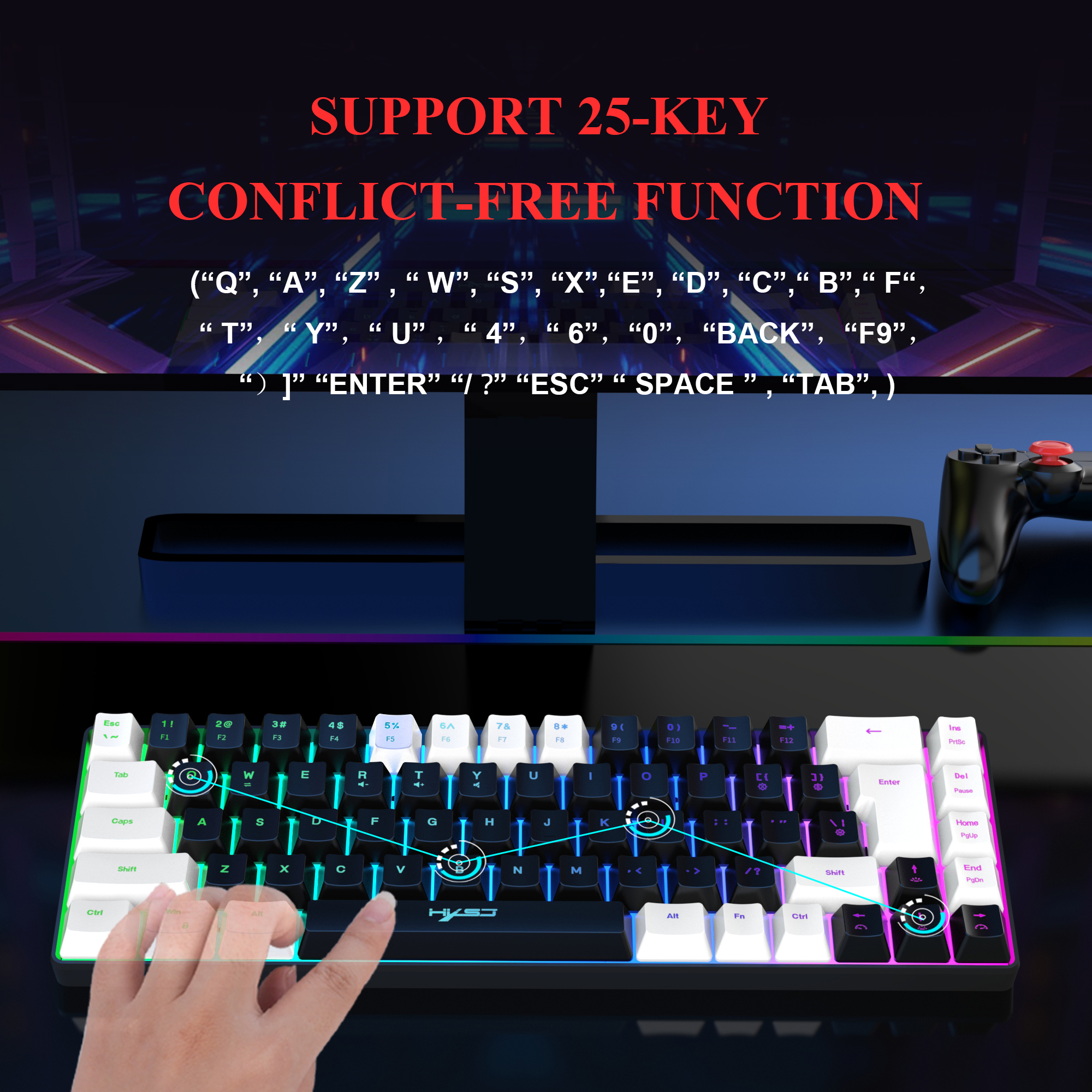 ISOLayoutHXSJ68KeysWiredGamingKeyboardRGB60ForPCHomeOffice-2000865-6