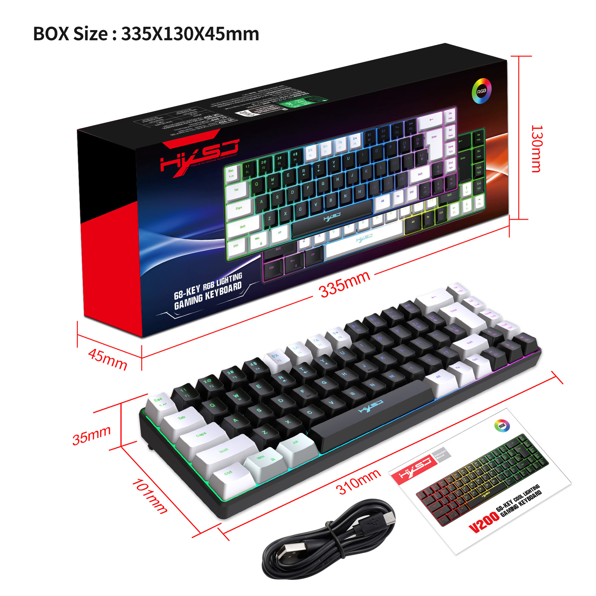 ISOLayoutHXSJ68KeysWiredGamingKeyboardRGB60ForPCHomeOffice-2000865-9