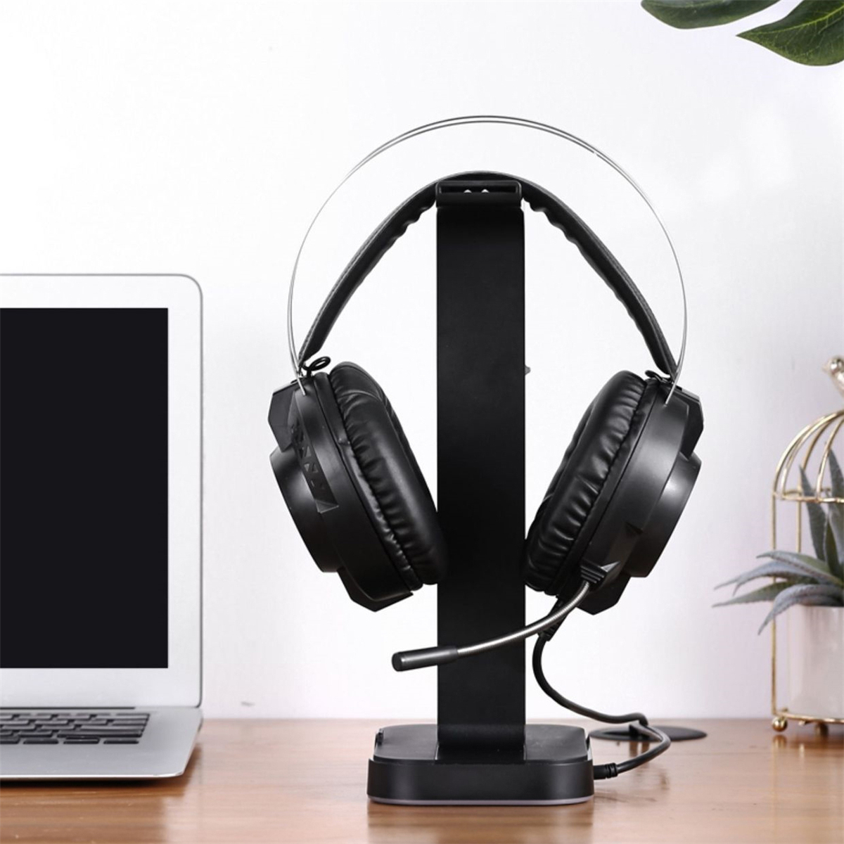 InphicH100HeadsetStandDualUSBPortsColorfulLightBaseHeadphoneHangerHeadsetMountHolderOfficeHomeDecor-1742022-3
