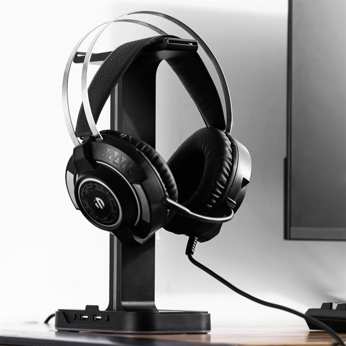 InphicH100HeadsetStandDualUSBPortsColorfulLightBaseHeadphoneHangerHeadsetMountHolderOfficeHomeDecor-1742022-5