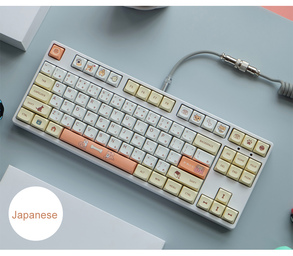 JSJT139KeysShibaInuKeycapSetEnglishJapaneseQXProfilePBTSublimationCustomKeycapsforMechanicalKeyboard-1940325-3