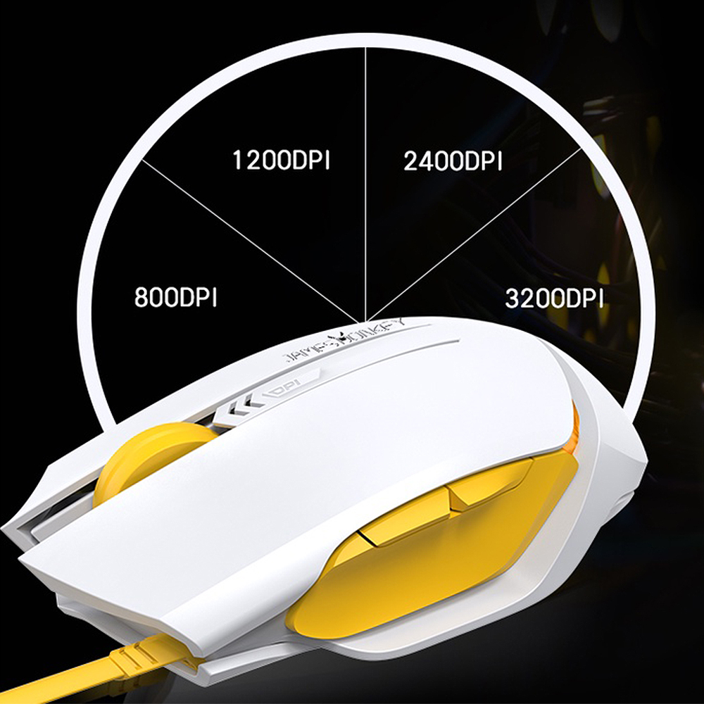 JamesDonkey112WWiredUSBMouse800-3200DPIErgonomicsMonochromaticLightUnwoundCableSweatproofMousewith6K-1972540-1
